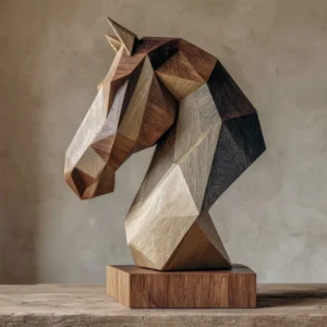 Geometric Steed | Wood Sculpture