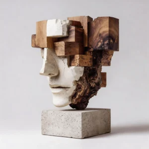 Fragmented Mind l Wood Sculpture