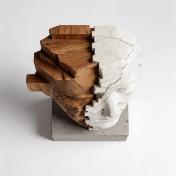 Fragmented Duality l Wood Sculpture