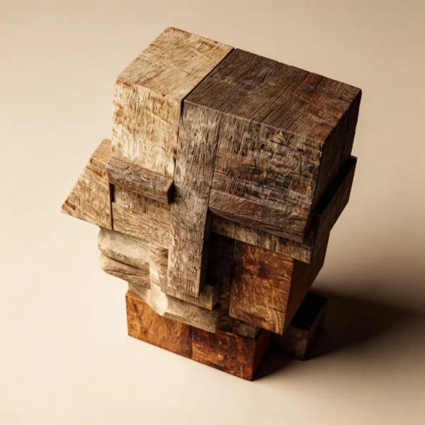 Cubist Profile: The Reclaimed Wood Totem| Wood Sculpture