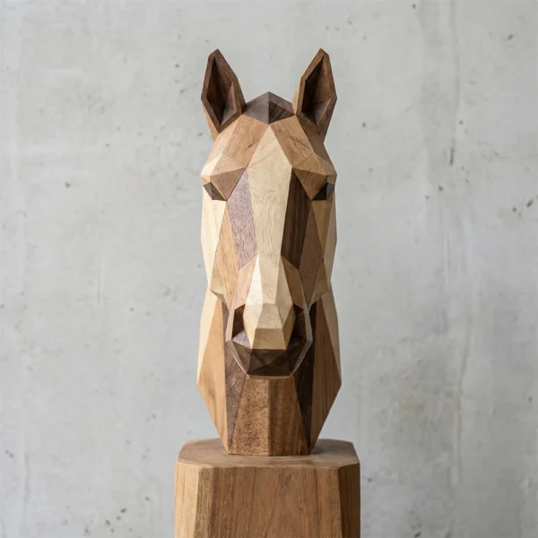 Geometric Steed | Wood Sculpture