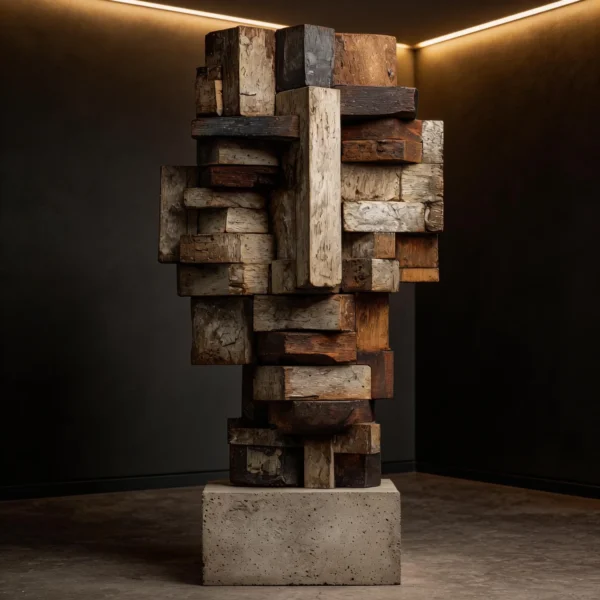 Totem of the Weathered Blocks| Wood Sculpture