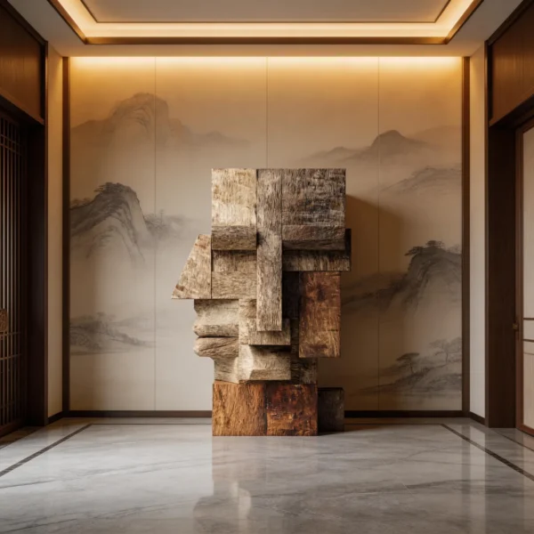 Cubist Profile: The Reclaimed Wood Totem| Wood Sculpture