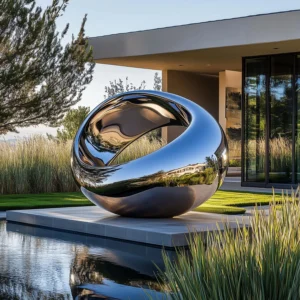 Modern Contemporary Outdoor Abstract Stainless Steel Sculpture