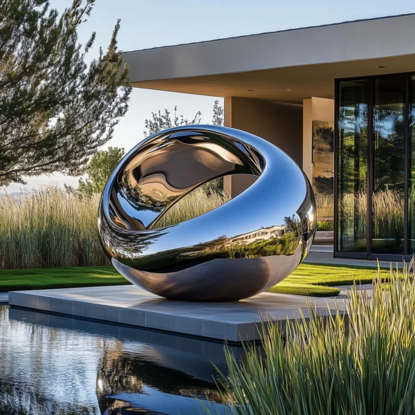 Modern Contemporary Outdoor Abstract Stainless Steel Sculpture