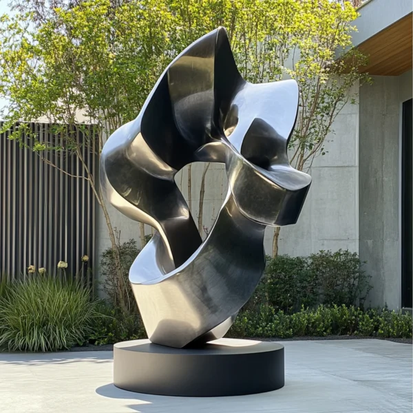 Modern Outdoor Abstract Stainless Steel Sculpture