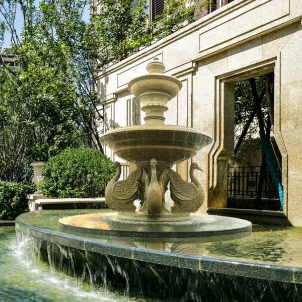 Swan Fountain Sculpture Marble Fountain
